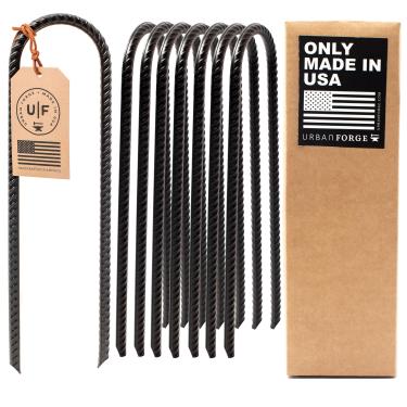 Imagem de Urban Forge Estacas de trampolim ultra fortes, âncoras de vento forte, âncoras de solo resistentes, kit de âncora de amarração, aço para estacas de chão, acessórios de trampolim, em forma de U (pacote