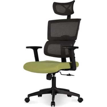 Imagem de Cadeira Escritório Nr-17 Presidente Anm701 Anima Genebra Encosto Preto Assento Verde Base Rodízio