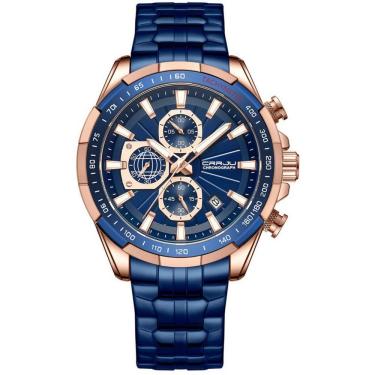 Imagem de Relógio De Pulso Masculino Esportivo Resistente à água Pulseira De Aço Inoxidável Azul