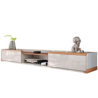 Imagem de Rack Bancada Suspensa Para Tv De Até 70 2 Gavetas Ares 1.8 Off White-j