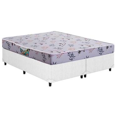 Imagem de Cama Box Queen: Colchão Espuma Herval D28 St. Louis + Base Crc Courano White(158X198)