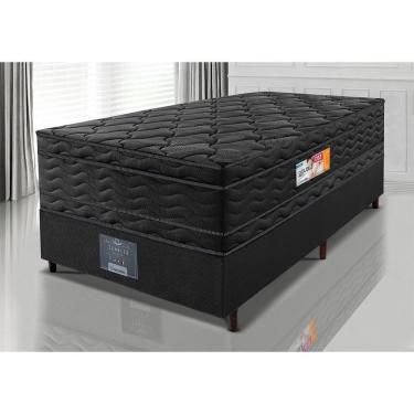 Imagem de Cama Box Solteiro Colchão Ortopédico Black + Box 88x188x71 Double Face Espuma D33 Preto
