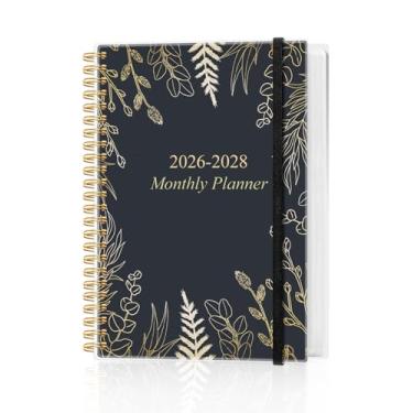 Imagem de Agenda mensal 2025-2028, calendário de três anos de setembro de 2025 a dezembro de 2028 com encadernação espiral, bolso interno, fecho elástico, agenda de 36 meses para casa | escola | escritório