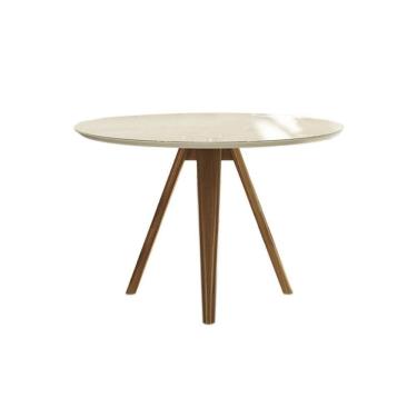 Imagem de Mesa De Sala Jantar Duna Madeira Maciça C- Tampo Madeirado C- Vidro 105x105cm Carvalho-off White-vidro Off White - Kappesberg