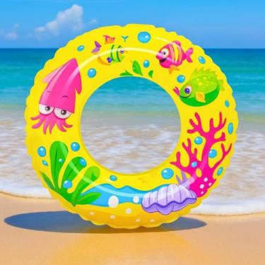 Imagem de Boia Criança Infantil Inflável Praia Piscina Estampa Fundo Do Mar 60cm