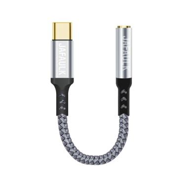 Imagem de Adaptador USB C para conector de fone de ouvido fêmea de 3,5 mm, cabo USB C para dongle de áudio auxiliar, cabo dongle de áudio tipo C com porta auxiliar compatível com os smartphones, tablets e