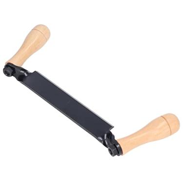 Imagem de KIMISS Faca de Tração Reta - Lâmina de Aço de Tungstênio Com Alça de Madeira Confortável | Ferramenta de Barbear de Empate Ideal para Trabalhar Madeira, Barbear de Toras e Modelagem de Pós -cerca (10in)