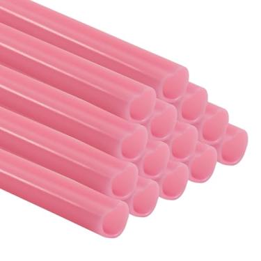 Imagem de Verkelly 50 canudos fofos em forma de coração rosa - canudos descartáveis de plástico para dia dos namorados, casamento, festas de aniversário