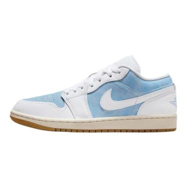 Imagem de Tênis feminino Air Jordan 1 Low SE (azul usado/marrom claro/vela/branco), Azul usado/marrom claro/vela/branco, 36