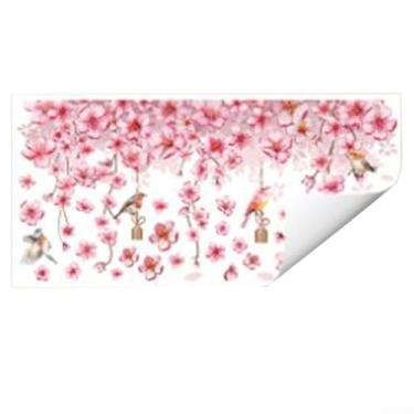 Imagem de Decalques de parede, Dj7544 Simple Flower Falling Cherry Window Sticker Decorativo Eletrostático Vidro de Janela Sem Cola Adesivo Visual Dupla Face Decalques de Parede Descasque e Cole