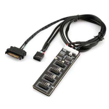 Imagem de Placa mãe de computador, hub USB de 9 pinos, divisor de 4 portas com adesivo 3M, cabo de 48 cm para ventiladores de PC e tiras de LED