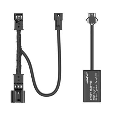 Imagem de Mangoal Adaptador de alimentação Dash Cam para Audi Porsche Volkswagen com sensor de chuva preto de 3 pinos – Kit de cabo oculto para câmera espelhada de radar GPS, Plug & Play, serve para todos os