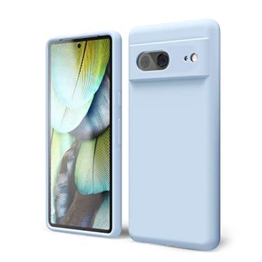Imagem de oakxco Capa projetada para Google Pixel 7A com aderência de silicone, capa de telefone de gel de borracha macia para mulheres e meninas bonitas, fina e flexível protetora TPU 6,1 polegadas, azul claro