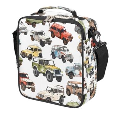 Imagem de hongjinglin Lancheira isolada para crianças, meninos, meninas, caminhão, colorida, fofa, reutilizável, lancheira, geladeira, caixa de preparo de refeições, resistente à água, leve para escola, viagem