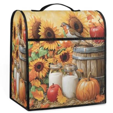 Imagem de Girassol outono abóbora ajuda cozinha mixers capa para batedeira 6-8 litros auxílio de cozinha resistente à poeira armazenamento capas de eletrodomésticos para máquina misturadora balcão casa