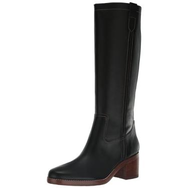 Imagem de Nine West Bota de cano alto feminina Hecee, Couro preto, 12