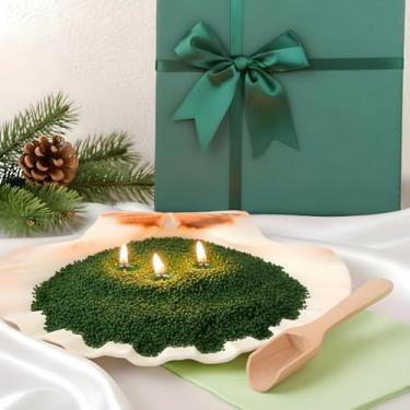 Imagem de Conelist Pacote com 2 velas peroladas 1 kg cera de areia perfumada kit com caixa de presente 50 pavios recarregável conjunto de presente de cera roxa com contas para amigas, mães, amantes, mulheres