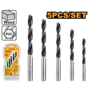 Imagem de Jogo de brocas para madeira com 5 peças INGCO