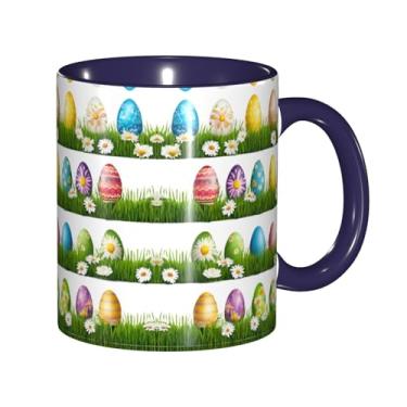 Imagem de Zeraoke Canecas de café criativas coloridas com estampa de ovos, personalizadas, presente para a família, tamanho de 325 ml, unissex