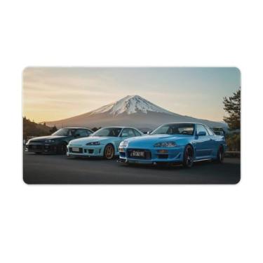 Imagem de HouLaiZhe JDM R34 SUP Modificado Carro na frente do suporte Fuji Gaming Mouse Pads JDM Car Desk Pads Grandes Mousepads para Desktop Teclado Computador Mat40 X 75 cm