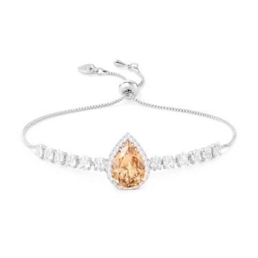 Imagem de Linawe Pulseiras com pingente de strass de imitação de cristal para mulheres, pulseira de corrente ajustável de ouro/prata/ouro rosa, pedra do mês de nascimento de lágrima, zircônia cúbica, bijuteria