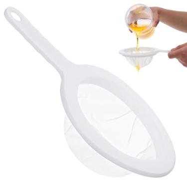Imagem de 2 coadores de malha fina, coador de nylon para suco, peneira de malha fina com alça antiderrapante e orifício para pendurar para suco, café, nozes, leite, manteiga de leite e iogurte (malha 120)