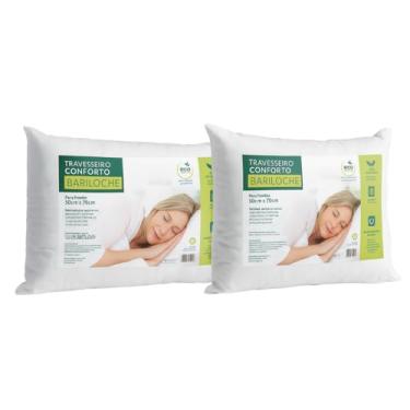 Imagem de Kit com 2 Travesseiro de Fibra Siliconizada 50x70cm com Capa em Microfibra Peletizada Conforto para Todas as Posições