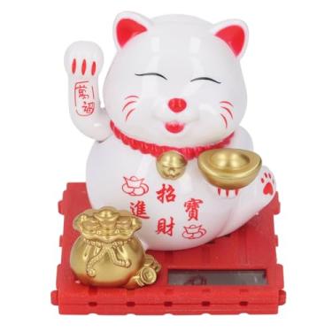 Imagem de Ymiko Estatueta de Gato Acenando Movida a Energia Solar, Decoração de Gato ChinêS da Sorte para Mesa de Escritório, Carro, Entrada de Negócios, Decoração de Recepção, Estátua de Movimento Fofa para