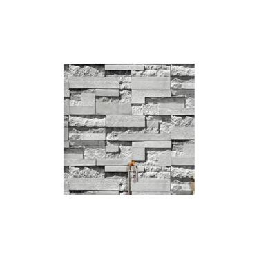 Imagem de Papel de Parede Adesivo PVC Estampa Parede Rochosa, 5m x 45cm, Autoadesivo, Removível, 380g