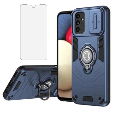 Imagem de Asuwish Capa de telefone para Samsung Galaxy A15 5G/4G com protetor de tela de vidro temperado capa fina magnética resistente suporte suporte de celular híbrido resistente acessórios de célula A 15 G5