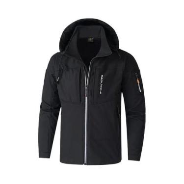 Imagem de Jaqueta Masculina Impermeável Com Forro De Fleece E Capuz Removível Pa