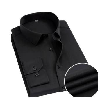 Imagem de Camisa Masculina Slim Fit Listrada De Manga Longa, Não Amassa, Antirru