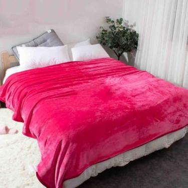 Imagem de Cobertor de lã, cobertores e mantas fofos, femininos, masculinos, para cama, adulto, longo, duplo, solteiro, para sofá, lã grossa de camada dupla, quente, inverno, macio e confortável (rosa A, 120 x