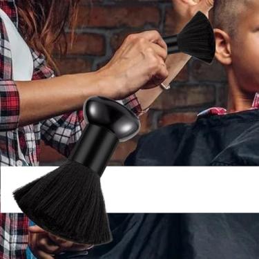 Imagem de Espanador de pescoço com escova de barbeiro | Escova de pó para unhas | Cerdas de nylon macias, ferramenta de unhas, escova de cabelo profissional de limpeza facial de barbeiro para salão de beleza