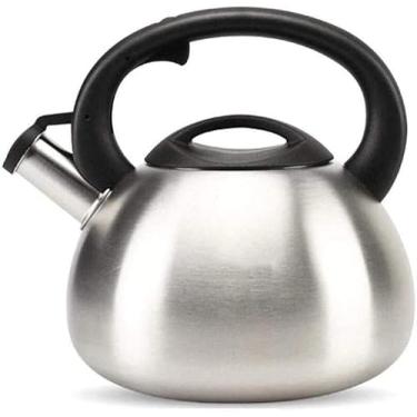 Imagem de Chaleira de chá de aço inoxidável 3L, chaleira de assobio, chaleira de acampamento, chaleira leve, fogão superior com alça de isolamento térmico para acampamento, fogão a gás, fogão de indução