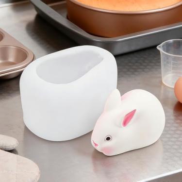 Imagem de Molde de silicone em forma de coelho fofo para fazer bolos, chocolate e sabonete, médio, transparente
