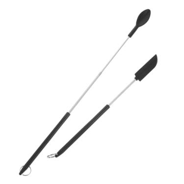 Imagem de 1 conjunto de mini colher de silicone, espátula cosmética telescópica de silicone, espátula de beleza para cozinha e uso cosmético, raspador para molhos e cremes