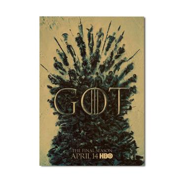 Imagem de Pôster com arte de parede Game of Thrones Iron Throne Anime Art 51x35,5 cm