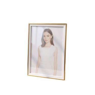 Imagem de Porta-Retrato Clean Moldura Dupla 20x25 – Porta Retrato Decorativo para Mesa e Parede, Moldura Moderna em PVC nas Cores Dourado, Preto e Branco(Branco e Dourado)