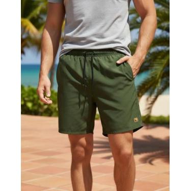 Imagem de Bermuda Masculina Tactel Premium com Elástico e Cordão - Sem marca, Ve