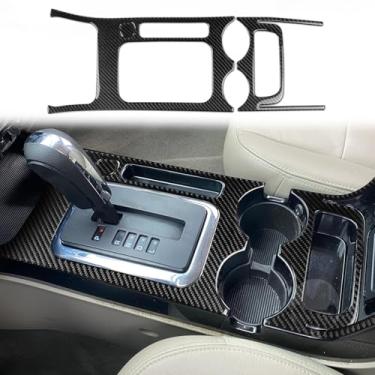 Imagem de PJFUS Adesivo de moldura de controle de copo de água para console central de carro preto 3K Real 3K compatível com Ford Escape XLS XLT Hybrid 2008-2012/Mercury Mariner Hybrid 2008-2011