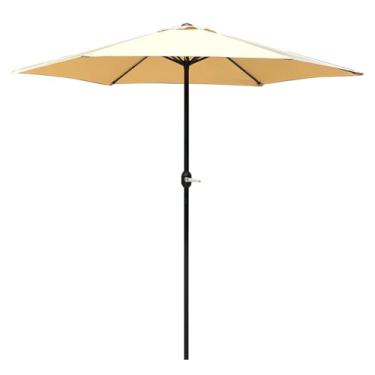 Imagem de Ombrelone Ruixin LY-009 2,7m Haste Central Alumínio Para Praia Piscina Quintal Comercial - Com Manivela e Inclinação Por Botão, Poliéster Durável e Ventilação Superior