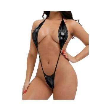 Imagem de Maiô Sexy Exótico Feminino De Uma Peça Micro Thong Lingerie Jumpsuit 2