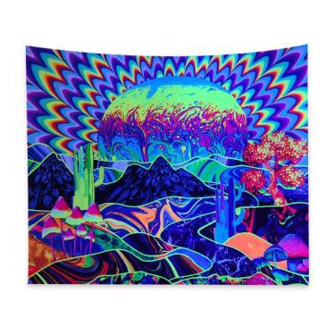 Imagem de Tapeçaria fluorescente Alien Planet Wall 150x150cm em microtecido