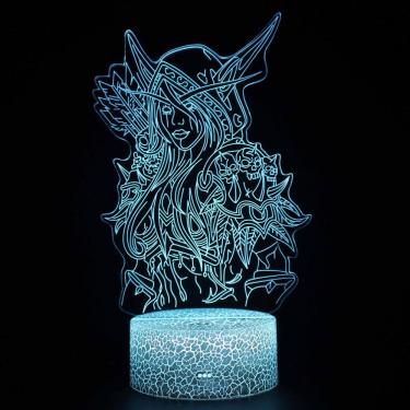 Imagem de Luz noturna LED 3D Worlds Of Warcrafts Sylvanas Windrunners