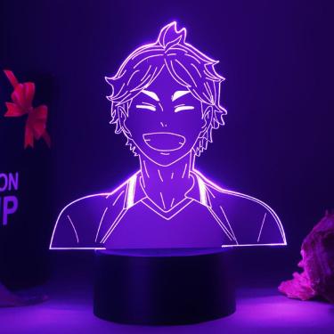 Imagem de Luz noturna LED 3D Haikyuus Sugawaras Koushis que muda de cor