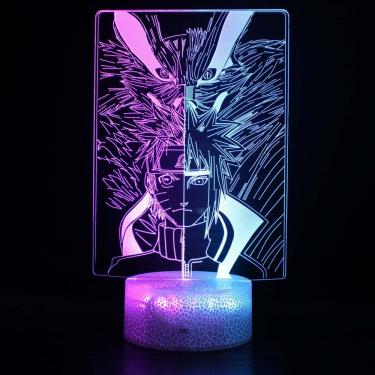 Imagem de Luz noturna Uzumaksis Narutos 3D LED que muda de cor para crianças
