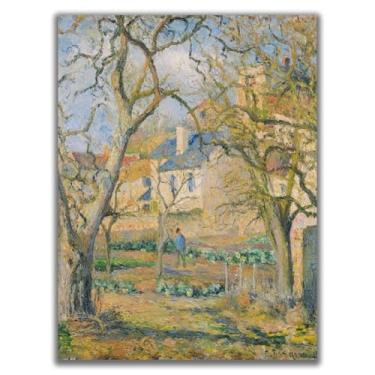 Imagem de Yomcut Arte de parede em tela Camille Pissarro - pôster de horta - natureza, selvagem, campo, impressão de paisagem natural, arte impressionista, decoração de parede de estética de sala sem moldura 12