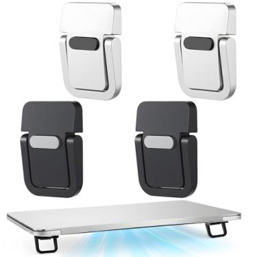 Imagem de Skrfren 4 peças de elevação de teclado portátil, mini suporte dobrável para mesa autoadesivo invisível para laptop, pés ajustáveis para a maioria dos teclados