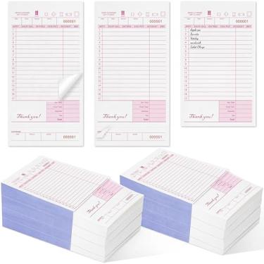 Imagem de Zhanmai 5000 folhas de livros de verificação de convidados 2 partes blocos de verificação de convidados sem carbono perfurados soltos verificações de pedido de servidor, pacote com 20, 21 x 10 cm